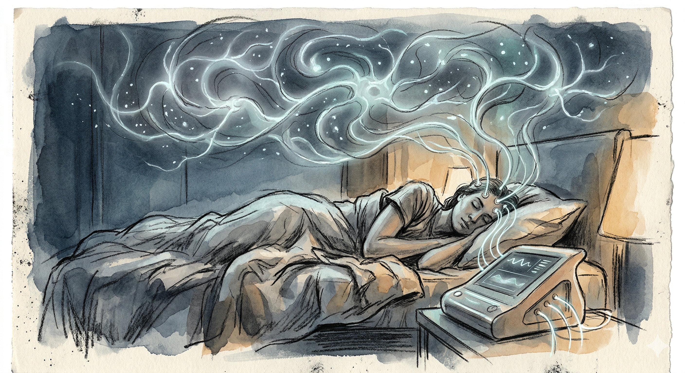 Brain imaging showing default mode network activation during sleep