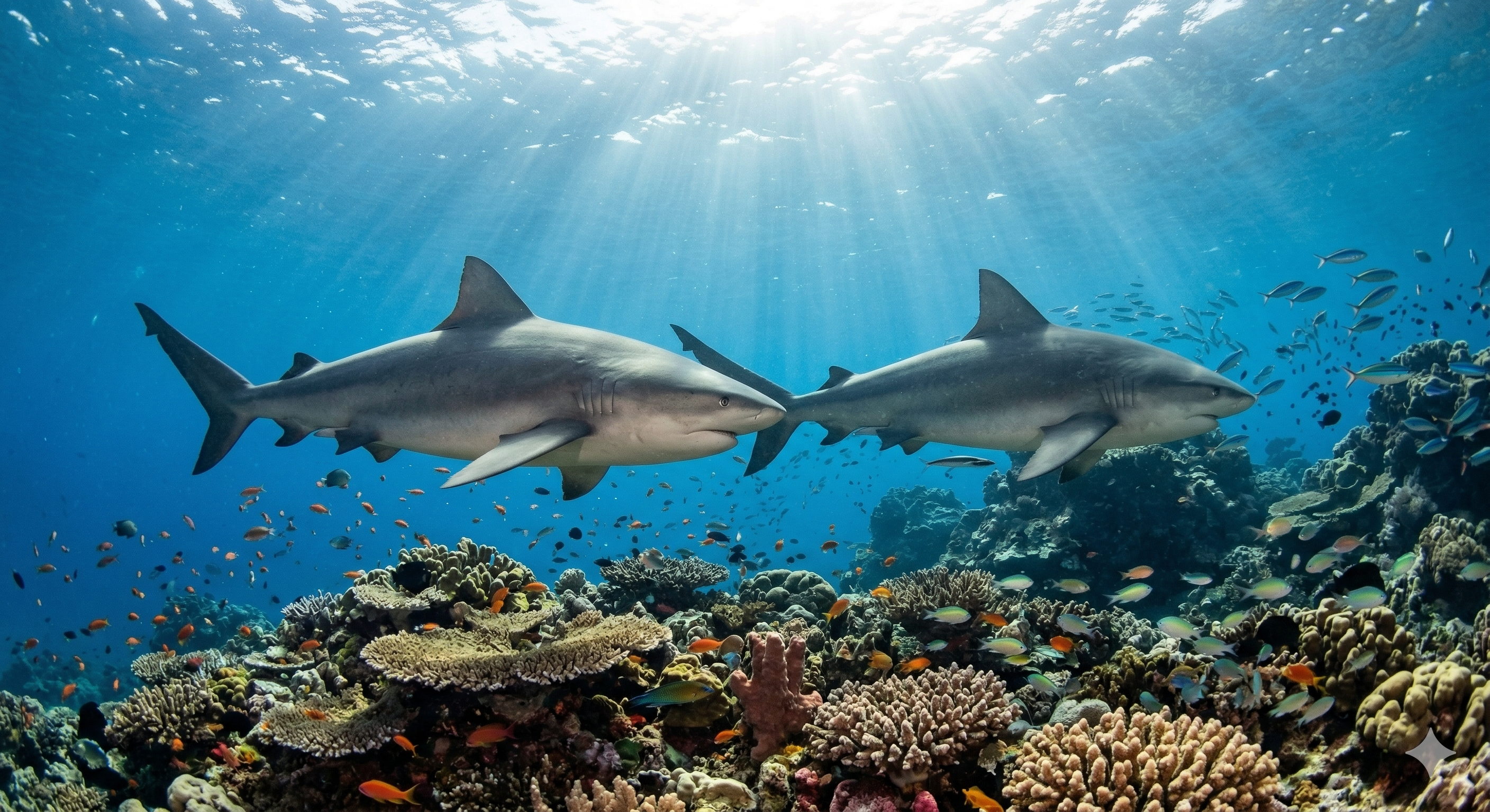 Bull sharks in Fiji