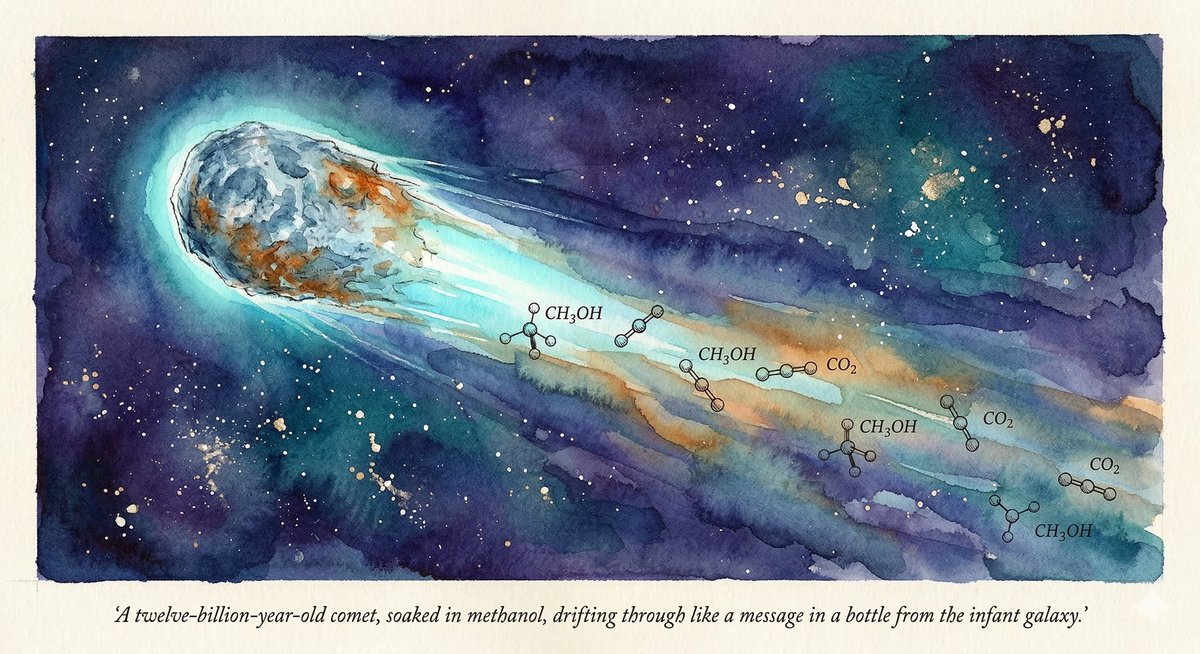 Watercolor of interstellar comet